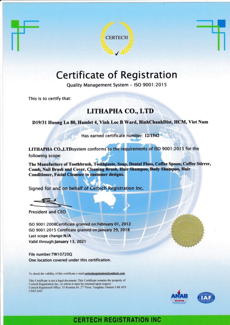 CHUNG NHAN ISO 9001 2015